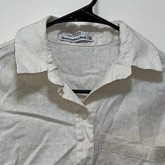 Abercrombie & Fitch White Button-Up Shirt XXS - Picture 2 of 6